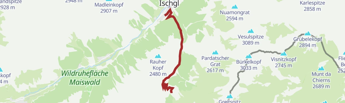 Route map: 7075 Paznauner Taja Huettentreff
